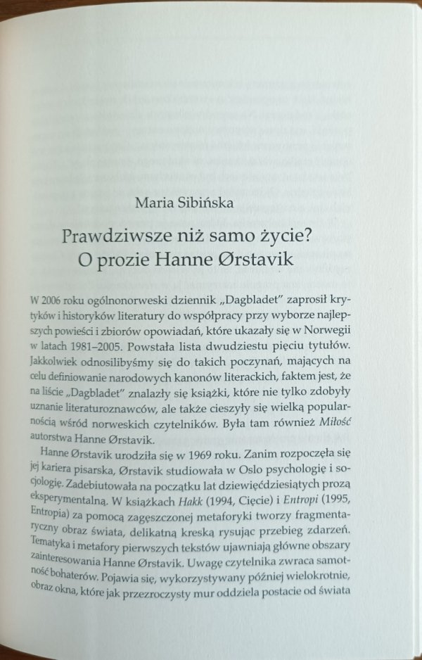Hanne Orstavik • Miłość fragment książki
