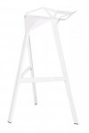 Krzesło barowe SPLIT PREMIUM białe - aluminium
