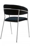 Krzesło MARGO SILVER czarne - welur, podstawa chromowana