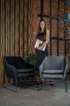 Fotel EMMA VELVET ciemny szary welur - podstawa czarna
