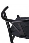 Krzesło WISHBONE czarne - drewno bukowe, czarne włókno