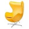 Fotel EGG CLASSIC VELVET żółty - welur, podstawa aluminiowa