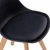 Krzesło zestaw krzeseł do salonu jadalni z poduszką Czarne ModernHome
