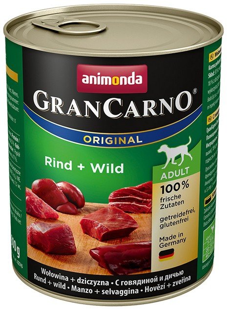 Animonda GranCarno Adult Rind Wild Wołowina + Dziczyzna puszka 800g