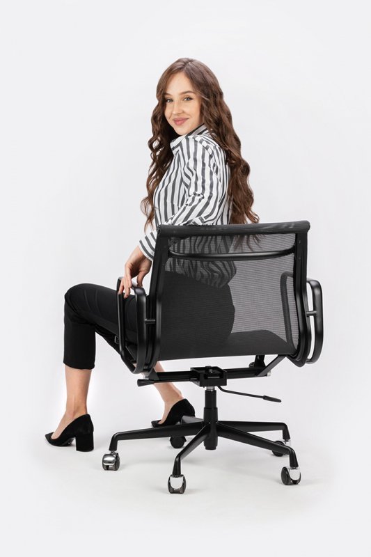 Fotel biurowy BODY PRESTIGE czarny - tkanina, aluminium