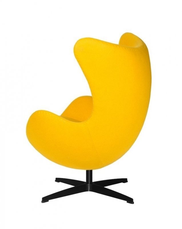 Fotel EGG CLASSIC BLACK żółty słoneczny.36 - wełna, podstawa czarna
