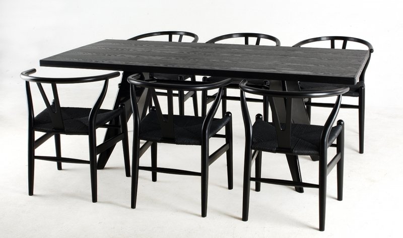 Stół JOSEF czarny - drewno, metal