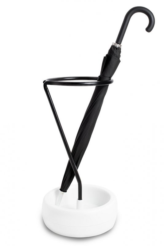 Stojak na parasole COBRA czarno-biały - polipropylen, metal