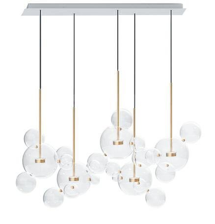 Lampa wisząca CAPRI LINE 5 złota - 300 LED, aluminium, szkło
