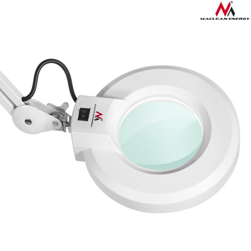 Lampa kosmetyczna Maclean, fluorescencyjna, na kółkach z lupą 5 dioptrii, MCE146