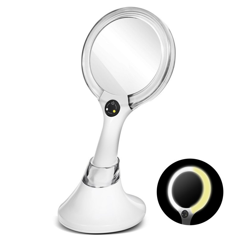 Lustro lampa kosmetyczna podświetlane dwustronne 1x/5x  Promedix PR-100 + bezprzewodowa ładowarka