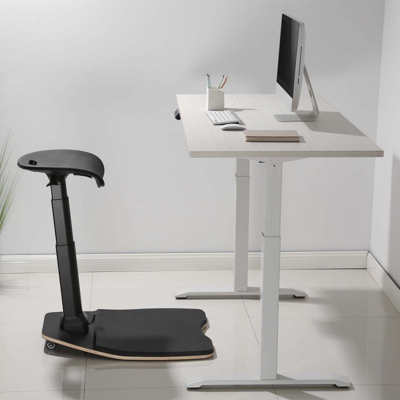 Ergonomiczne krzesło Maclean, regulacja wysokości, pochylone z matą przeciwzmęczeniową, 615-1180mm, MC-872