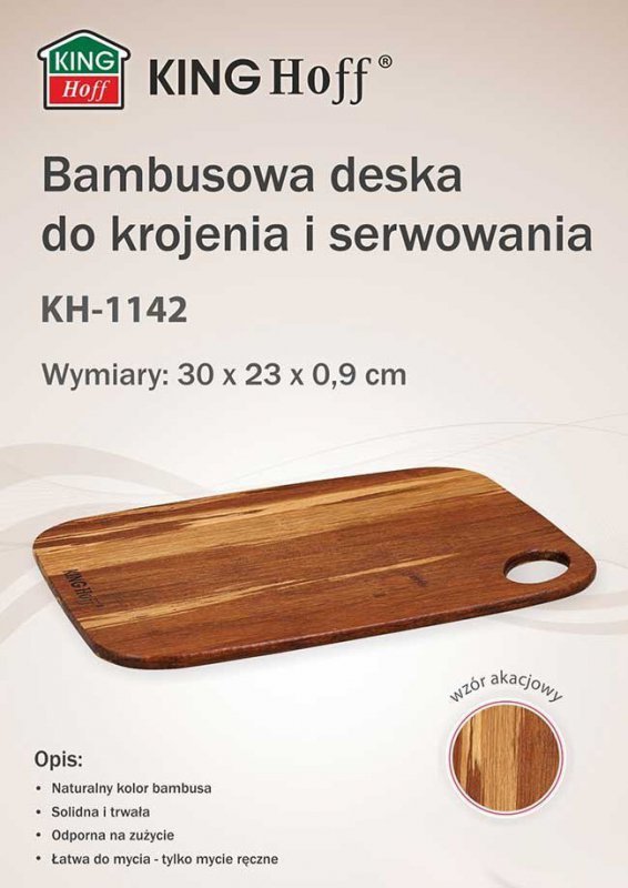 BAMBUSOWA DESKA KUCHENNA 30x23cm KINGHOFF KH-1142