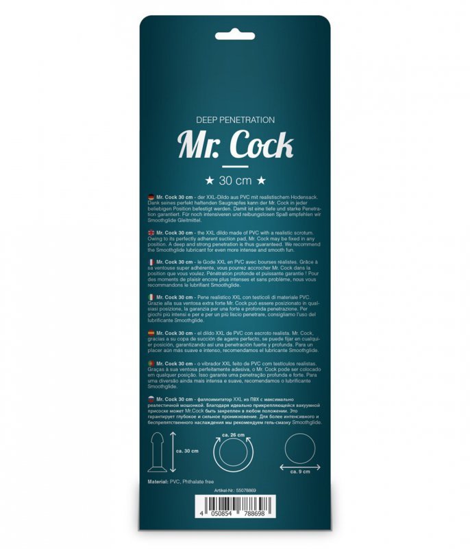 Dildo z przyssawką 30 cm Mr. Cock