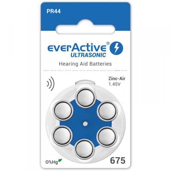 Baterie do aparatu słuchowego UltraSonic 675 6 szt - EverActive