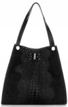 Kožené kabelka shopper bag Vera Pelle černá 10477
