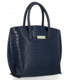 Kožené kabelka kufřík Vittoria Gotti tmavě modrá V4382COCO