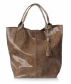 Kožené kabelka shopper bag Genuine Leather zemitá 788