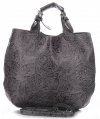 Kožené kabelka shopper bag Genuine Leather šedá K216