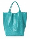 Kožené kabelky Shopper bag Lakované mořská