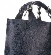 Kožené kabelka shopper bag Genuine Leather modrá K216