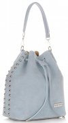 Kožené kabelka shopper bag Vittoria Gotti světle modrá V3020
