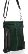 Kožené kabelka univerzální Genuine Leather lahvově zelená 444