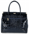 Kožené kabelka kufřík Vittoria Gotti tmavě modrá V9113