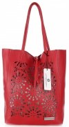 Kožené kabelka shopper bag Vittoria Gotti červená V577