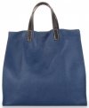 Kožené kabelka univerzální Genuine Leather tmavě modrá 691756