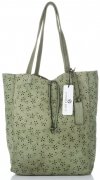 Kožené kabelka shopper bag Vittoria Gotti zelená VL299