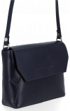 Kožené kabelka listonoška Vittoria Gotti tmavě modrá V2000