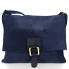 Kožené kabelka listonoška Vittoria Gotti tmavě modrá V2376