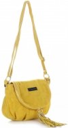 Kožené kabelka listonoška Vittoria Gotti žlutá V414S