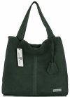 Kožené kabelka shopper bag Vittoria Gotti lahvově zelená V501