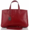 Kožené kabelka kufřík Genuine Leather červená 3239