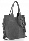 Kožené kabelka shopper bag Vittoria Gotti šedá B16