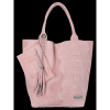 Kožené kabelka shopper bag Vittoria Gotti pudrová růžová B23