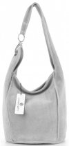 Kožené kabelka shopper bag Vittoria Gotti světle šedá V688550