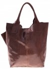 Kožené kabelky Shopper bag Lakované hnědá