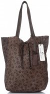 Kožené kabelka shopper bag Vittoria Gotti čokoládová VL299