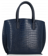 Kožené kabelka kufřík Vittoria Gotti tmavě modrá V4382COCO