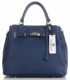 Kožené kabelka kufřík Vittoria Gotti tmavě modrá V366