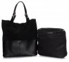 Kožené kabelka shopper bag Genuine Leather černá 605