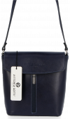 Kožené kabelka listonoška Vittoria Gotti tmavě modrá VG2012