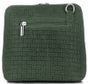Kožené kabelka listonoška Genuine Leather lahvově zelená A7