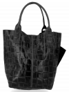 Kožené kabelka shopper bag Vittoria Gotti černá B22