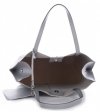 Kožené kabelka shopper bag Vittoria Gotti světle šedá V8