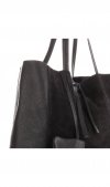 Kožené kabelka shopper bag Vittoria Gotti černá V602