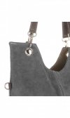Kožené kabelka univerzální Genuine Leather šedá 517